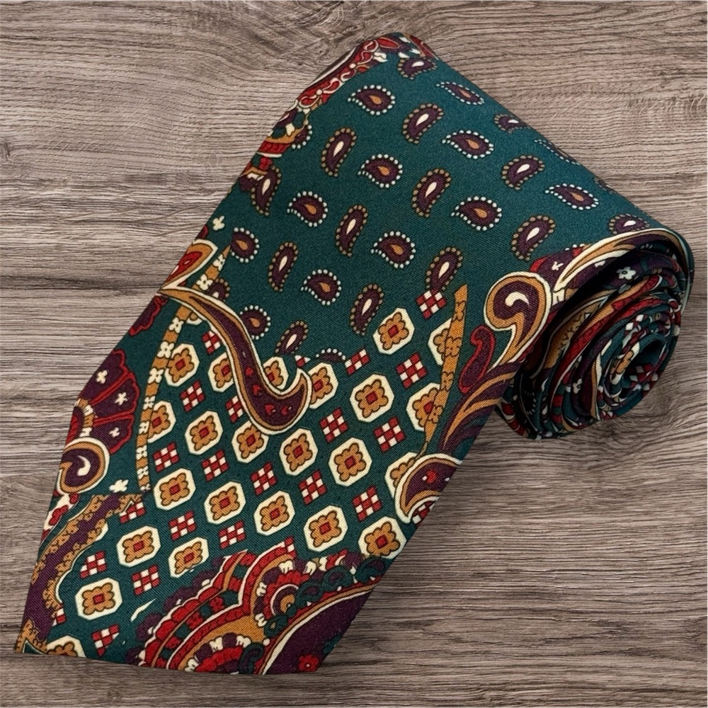 Vintage DіМаго Eleganté Necktie Abstract Floral Paisley Pattern Tie